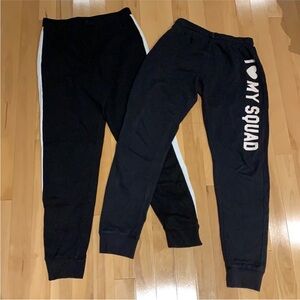 2 pairs of Girl’s black joggers - size 16
